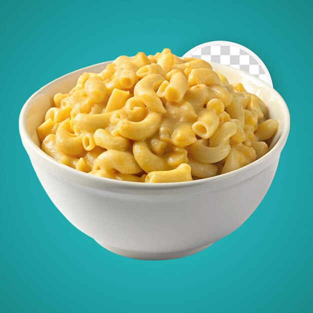 Bowl of macaroni and cheese isolated on transparent background