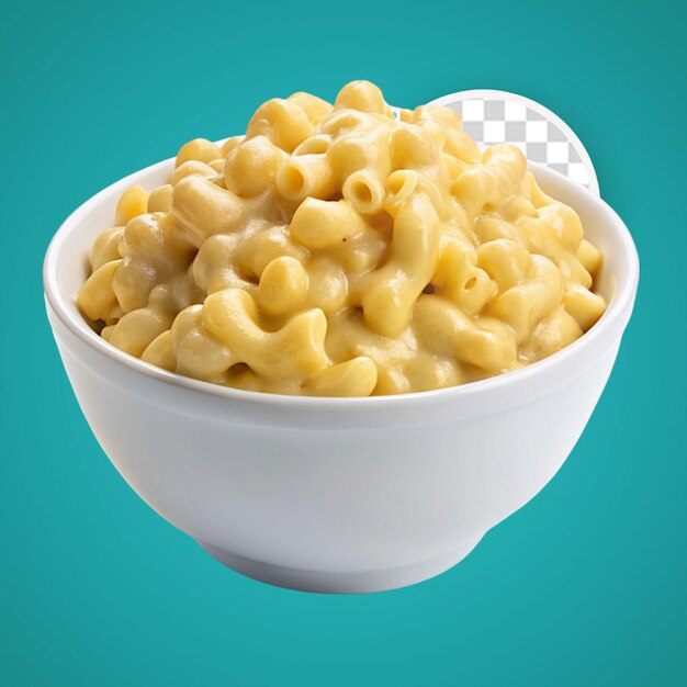 PSD bowl of macaroni and cheese isolated on transparent background