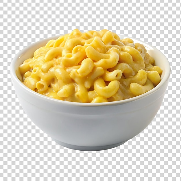 Bowl of macaroni and cheese isolated on transparent background