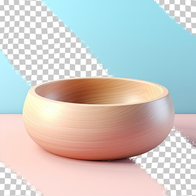 PSD bowl made of wood on a transparent background