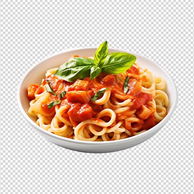 Bowl of noodles isolated on transparent white background