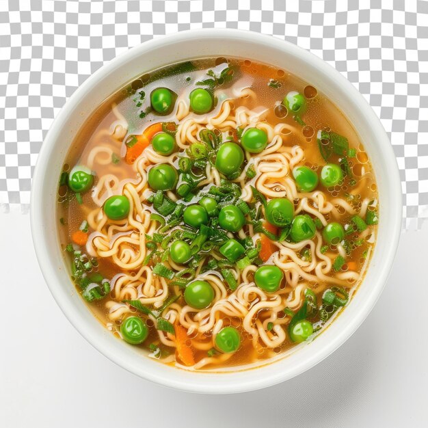 PSD a bowl of noodles with peas and peas on it