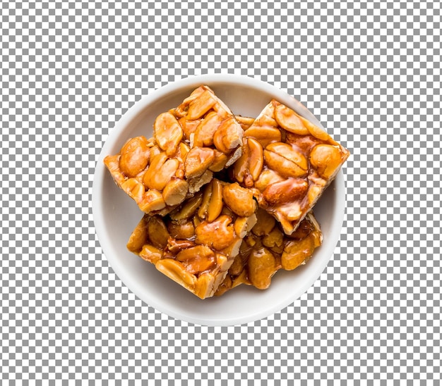 A bowl of nuts with a white bowl of nuts on isolated and transparent background