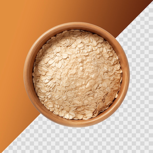 Bowl of oats isolated on transparent background