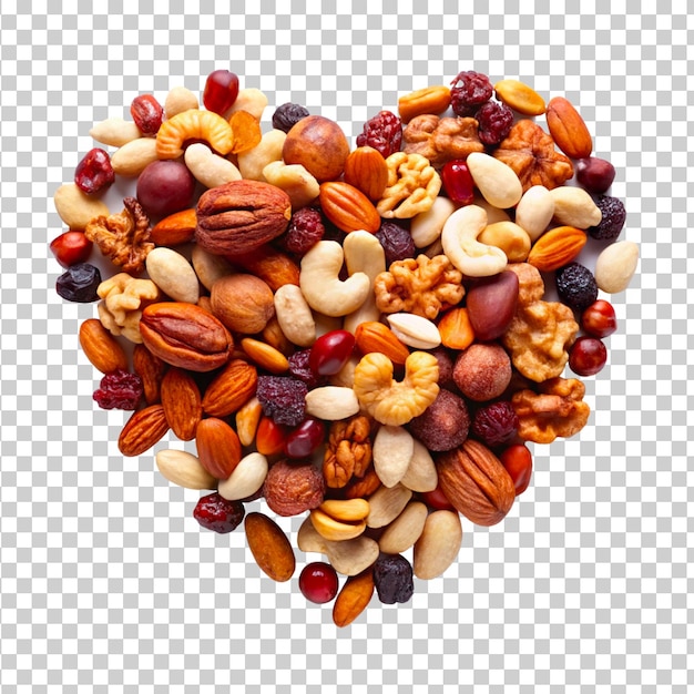 Bowl of Dried Mixed Nuts Fruits isolated