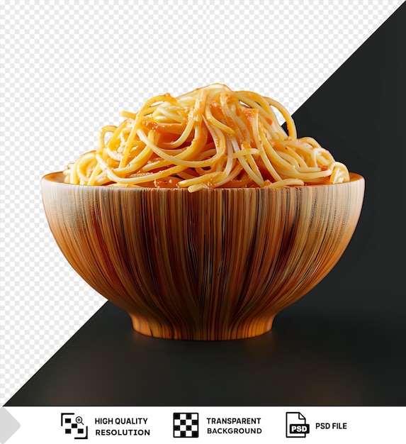 PSD Миска спагетти на черном фоне