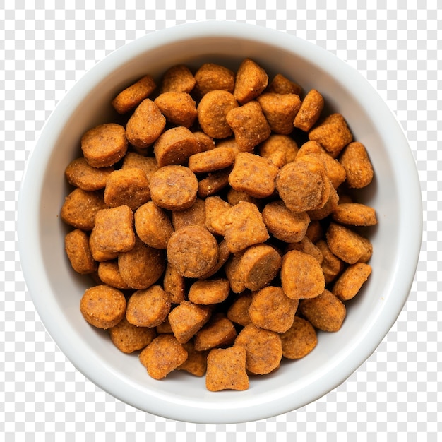 A bowl of orange dog food on transparency background PSD