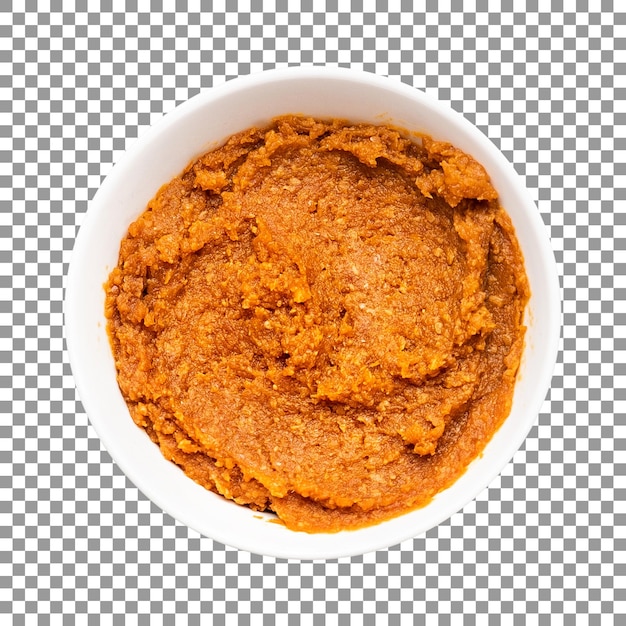 PSD bowl of orange food with transparent background