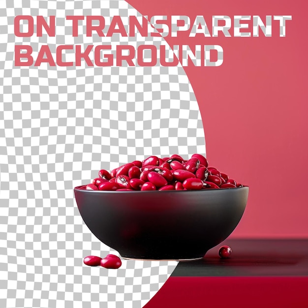 PSD a bowl of pomegranate seeds is on a red background