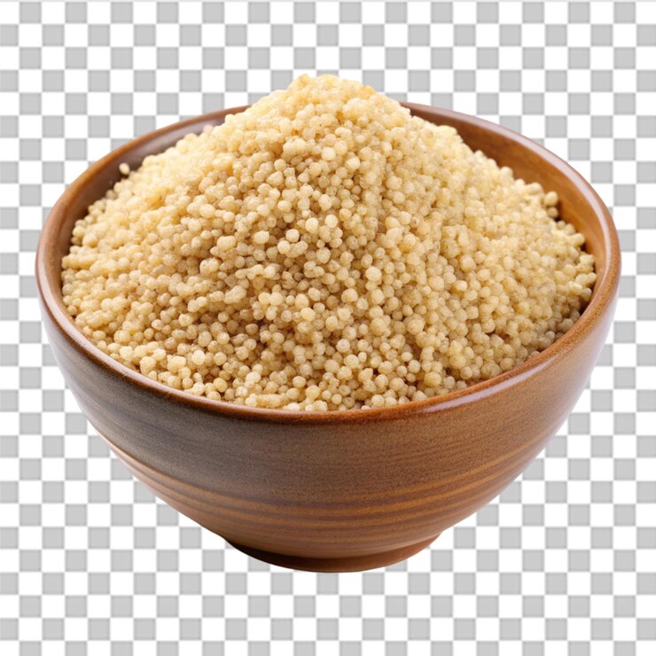 PSD bowl of quinoa isolated on transparent background