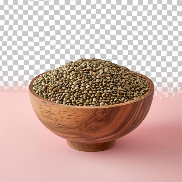 A bowl of seeds with a pink background with a white checkered background