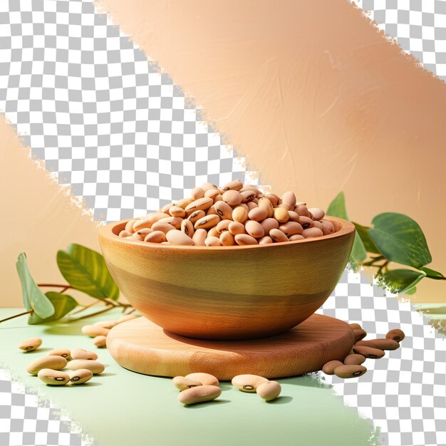 PSD bowl of soy beans on a transparent background