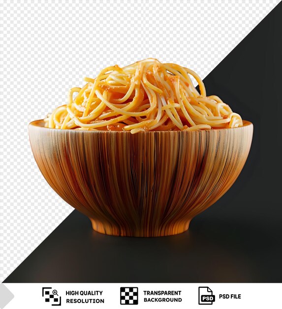 Bowl of spaghetti on a black background