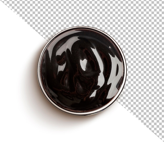 Bowl of sweet chocolate sauce top view