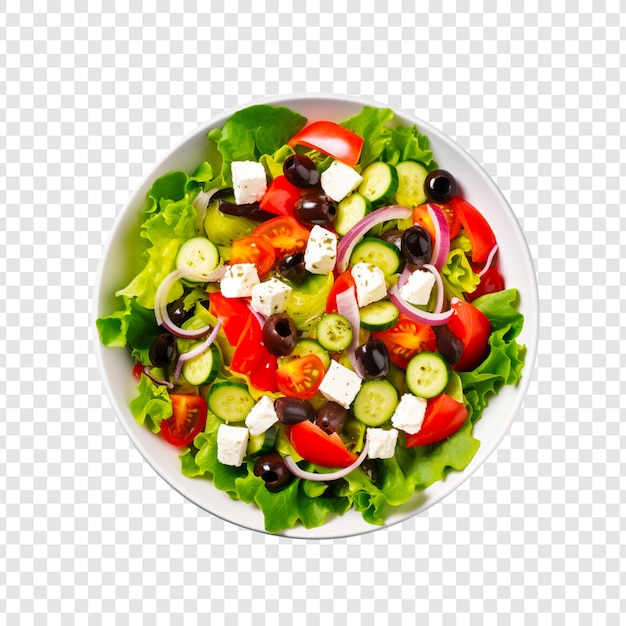 A bowl of tasty salad with vegetables on a transparent background