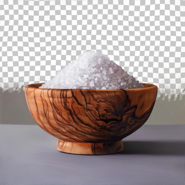 A bowl of white powder is sitting on a table