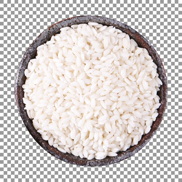 Bowl of white rice with transparent background