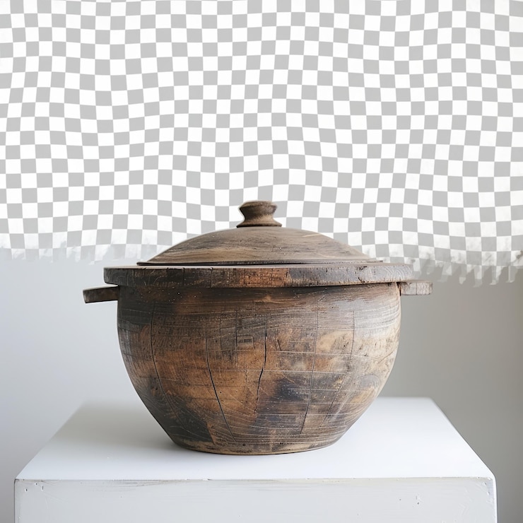 PSD a bowl with a design on it sits on a white table