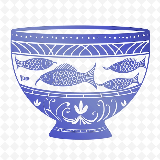 PSD a bowl with fish on it and the word e