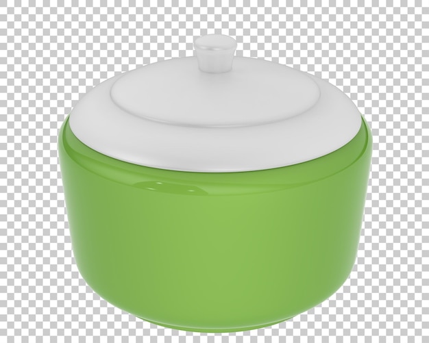 Bowl with lid on transparent background 3d rendering illustration