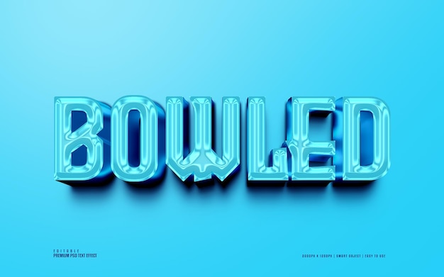 PSD bowled fully editable premium psd text effect