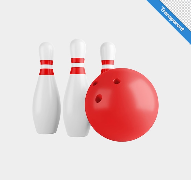 Illustrazione 3d di bowling