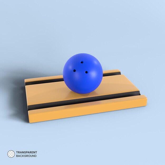 PSD bowling ball and pins icon isolated 3d render illustration