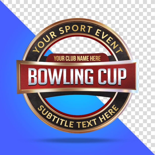 PSD bowling cup mockup 3d rendering isolated