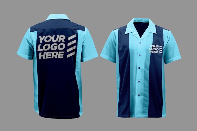 PSD bowling shirt mockup