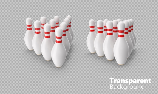 bowlingpinnen op een doorzichtige achtergrond