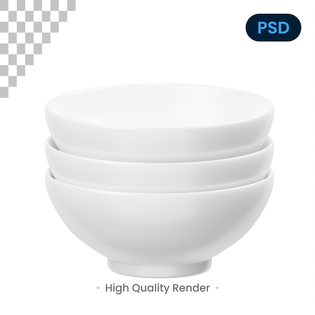 PSD bowls 3d icon premium psd