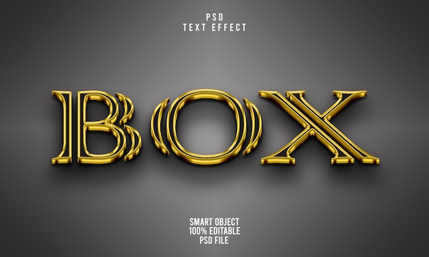 PSD box 3d bewerkbaar teksteffect