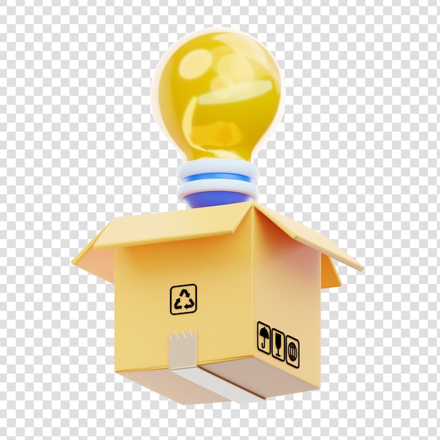 box 3d rendering of graphic design element