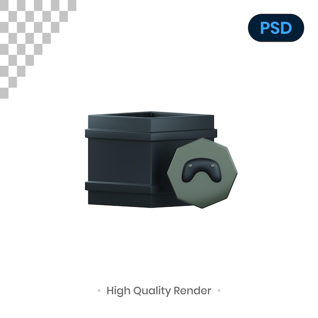 PSD Коробка amp joy stick 3d render illustration premium psd