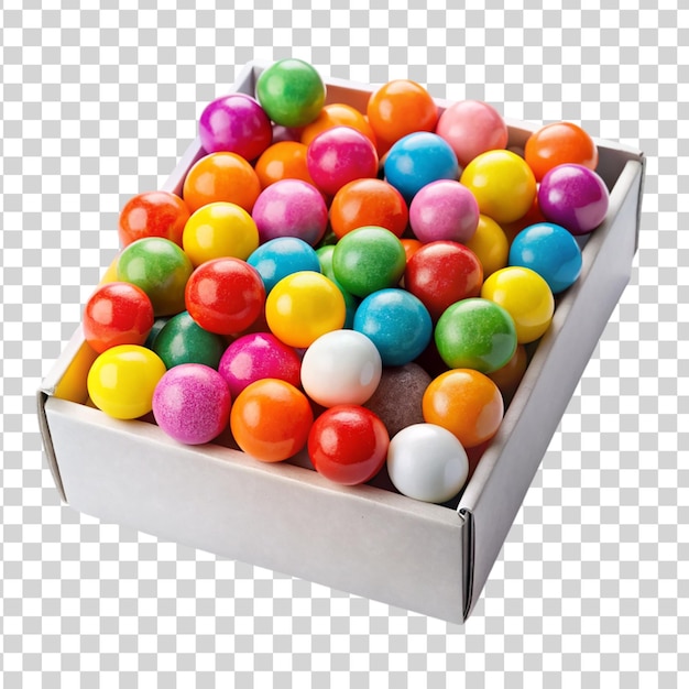 PSD box of assorted flavored bubble gum transparent