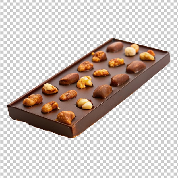 Box of chocolate candies isolated on transparent background