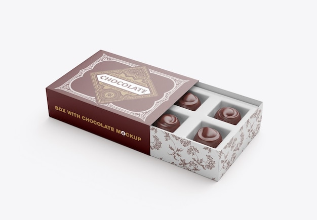 PSD box of chocolates mockup