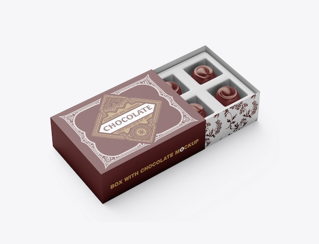 PSD box of chocolates mockup