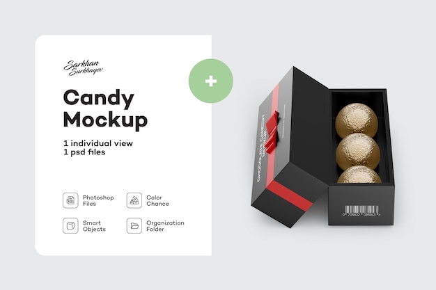 PSD scatola di cioccolatini mockup