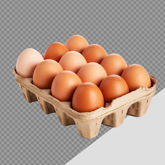 PSD a box of eggs png isolated on transparent background