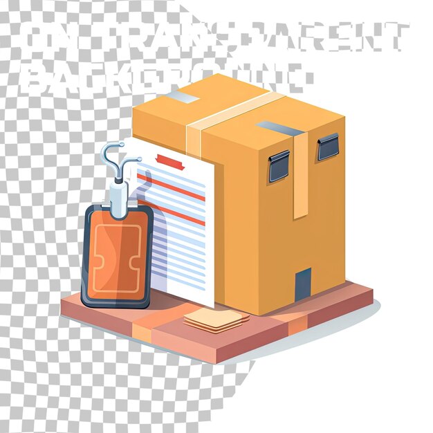 PSD box en clipboard package checklist rapport platte pictogram geïsoleerd op transparante achtergrond vector illustratie