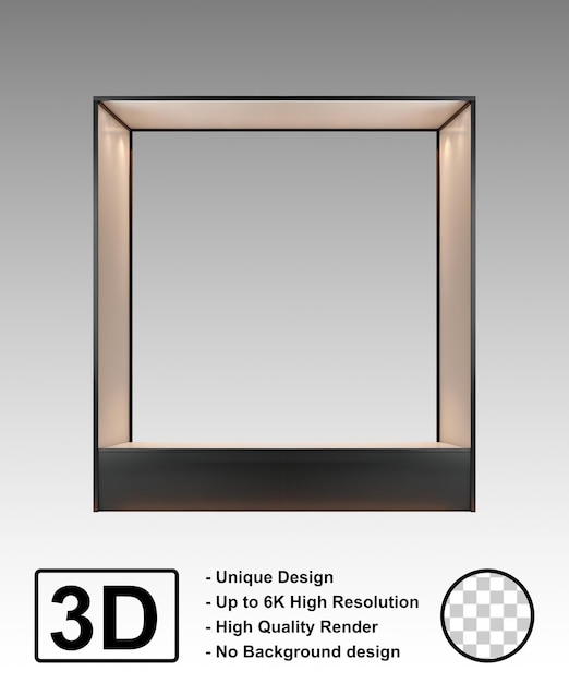 box event booth square mockup modern design for product display