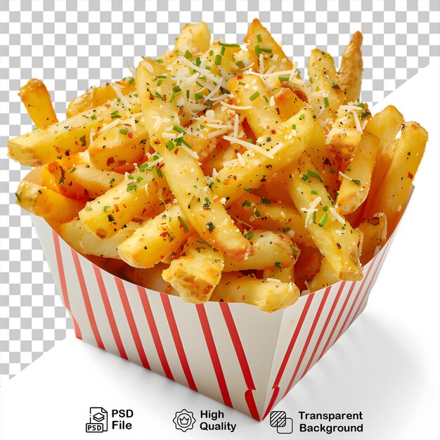 PSD a box of french fries with transparent background