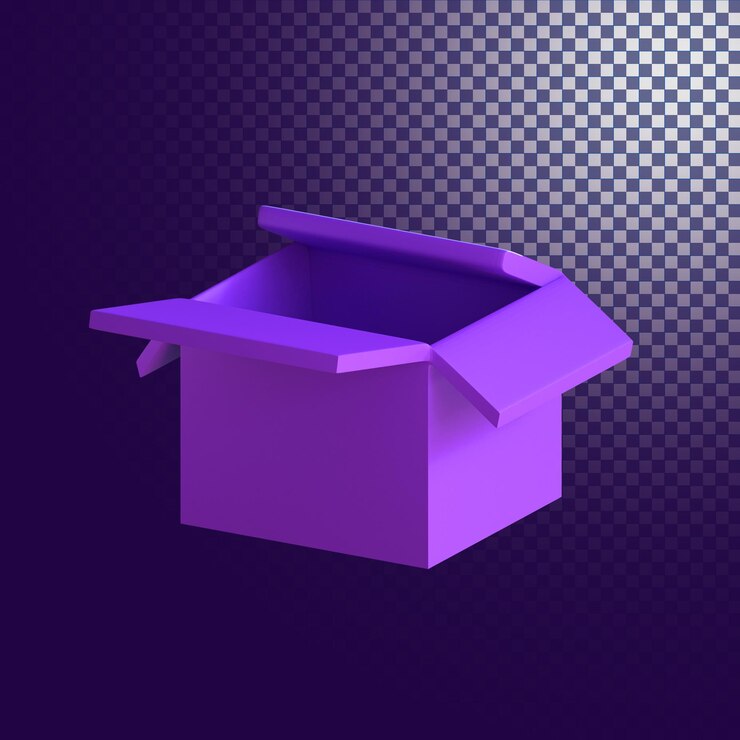 PSD box icon high quality 3d rendered isolated 