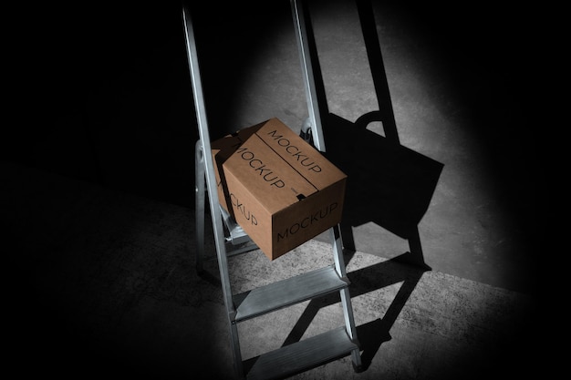 box on a ladder mockup