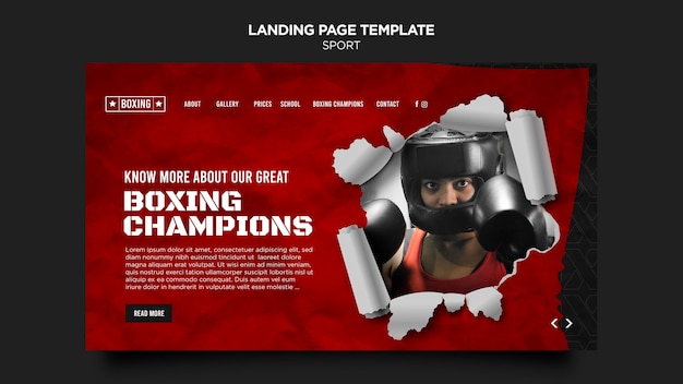 PSD box landing page template