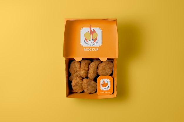 PSD box mock-up design for fast food