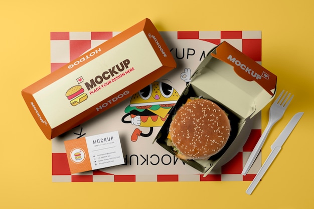 Box mock-up design for fast food