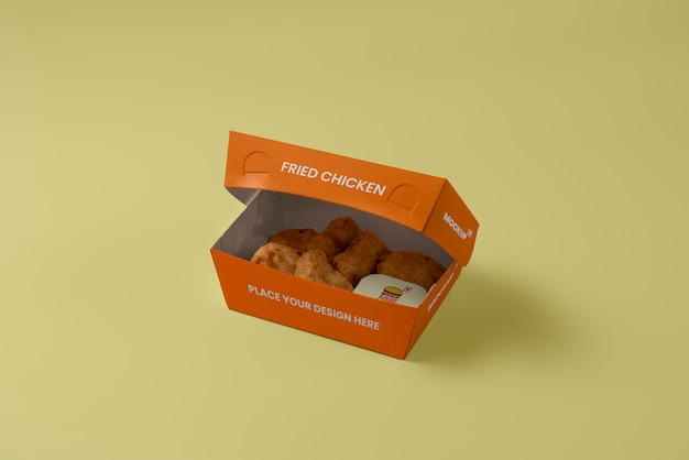 PSD box mock-up design for fast food