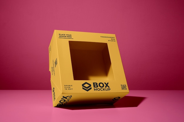 PSD box mock-up with see-through panel